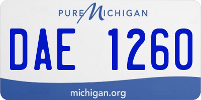 MI license plate DAE1260
