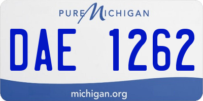 MI license plate DAE1262