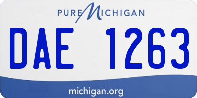 MI license plate DAE1263