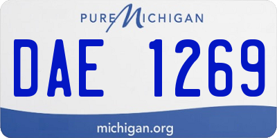 MI license plate DAE1269