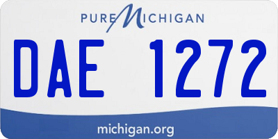 MI license plate DAE1272