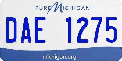 MI license plate DAE1275