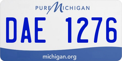 MI license plate DAE1276