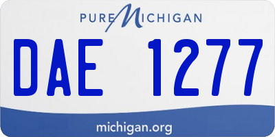 MI license plate DAE1277