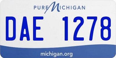 MI license plate DAE1278