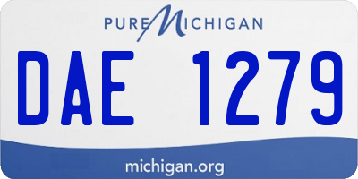 MI license plate DAE1279