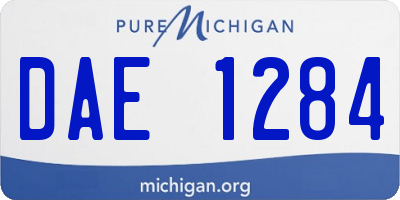 MI license plate DAE1284