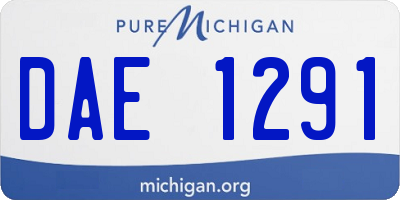 MI license plate DAE1291