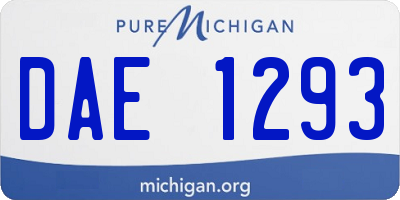 MI license plate DAE1293