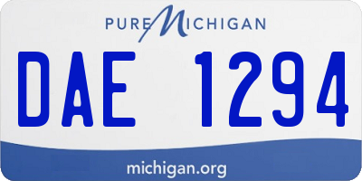 MI license plate DAE1294