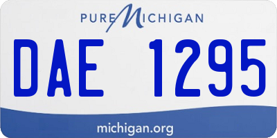 MI license plate DAE1295