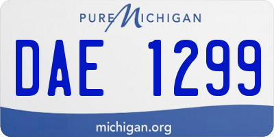 MI license plate DAE1299