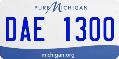 MI license plate DAE1300