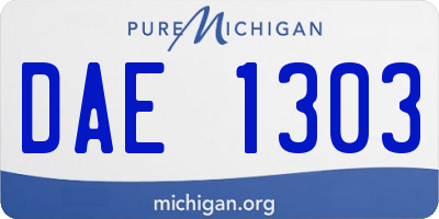 MI license plate DAE1303