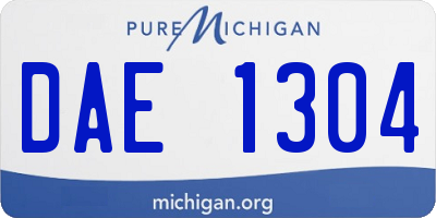 MI license plate DAE1304