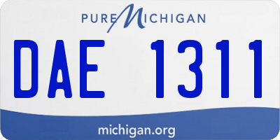 MI license plate DAE1311