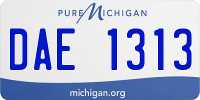 MI license plate DAE1313