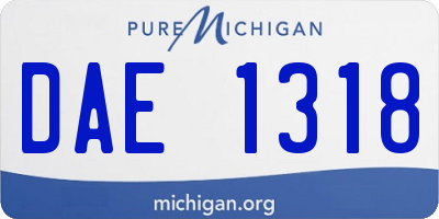 MI license plate DAE1318