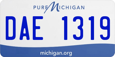 MI license plate DAE1319