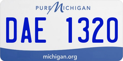 MI license plate DAE1320