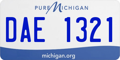 MI license plate DAE1321