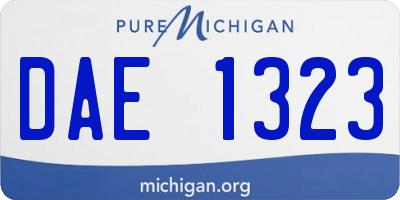MI license plate DAE1323