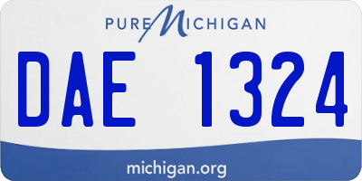 MI license plate DAE1324