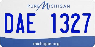 MI license plate DAE1327