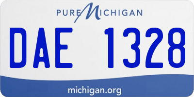 MI license plate DAE1328