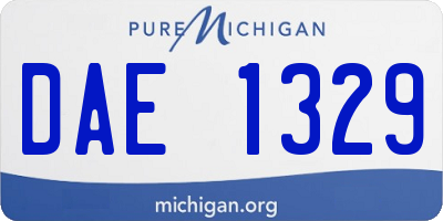 MI license plate DAE1329