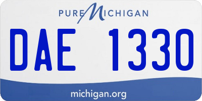 MI license plate DAE1330