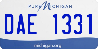 MI license plate DAE1331
