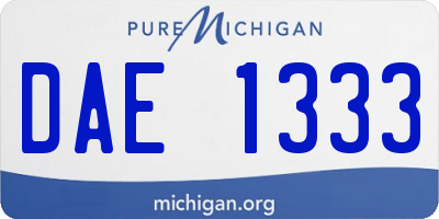 MI license plate DAE1333
