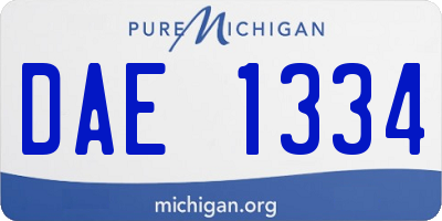 MI license plate DAE1334