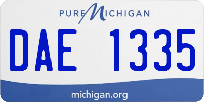 MI license plate DAE1335