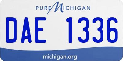 MI license plate DAE1336