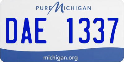 MI license plate DAE1337