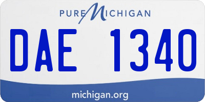 MI license plate DAE1340