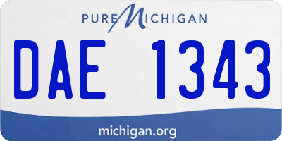 MI license plate DAE1343