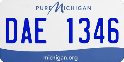 MI license plate DAE1346