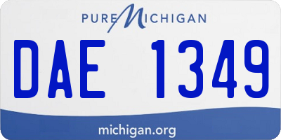 MI license plate DAE1349