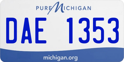 MI license plate DAE1353