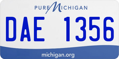 MI license plate DAE1356