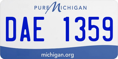 MI license plate DAE1359