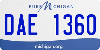 MI license plate DAE1360