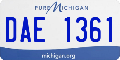 MI license plate DAE1361