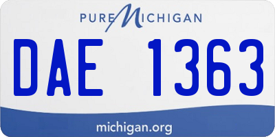 MI license plate DAE1363
