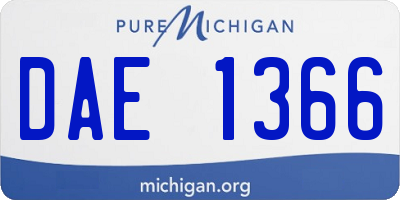 MI license plate DAE1366