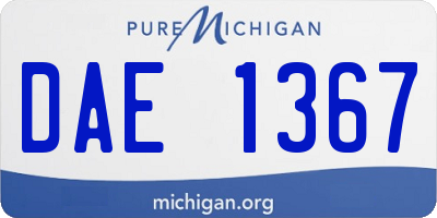 MI license plate DAE1367