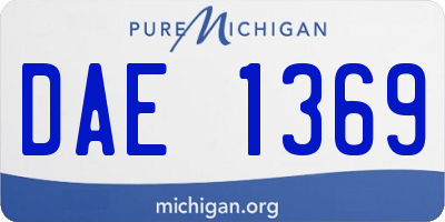 MI license plate DAE1369